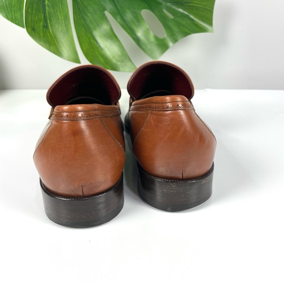 Johnston & Murphy Made in Italy brown leather dress shoes Sz 10.5M 24-0730 - Picture 11 of 14